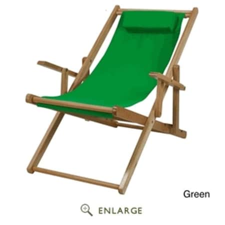 Casual Home 114-00-011-33 Sling Chair; Natural Frame With Green Canvas